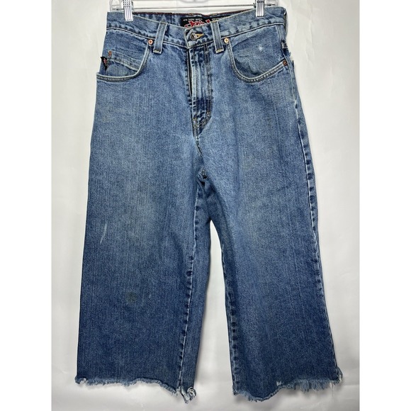 Vtg 90' JNCO Old School 26" Jeans Thrashed Skater Baggy Wide Leg Cutoff USA Made - Picture 1 of 16